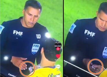 Henry Martín le entregó algo extraño al árbitro antes del partido y desató las especulaciones