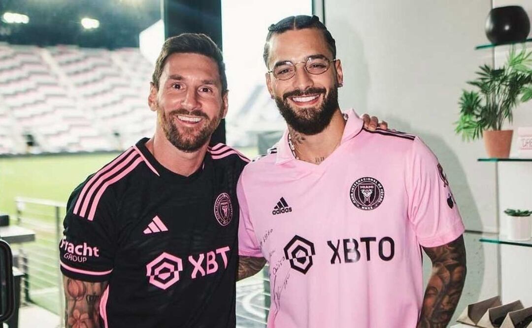 Messi sorprende a Maluma. Fuente: Instagram @leomessi