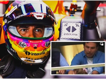 ¡'Checo' Pérez casi sufre un infarto! Tremendo susto por tropezón de su hija en palco de Estadio Akron