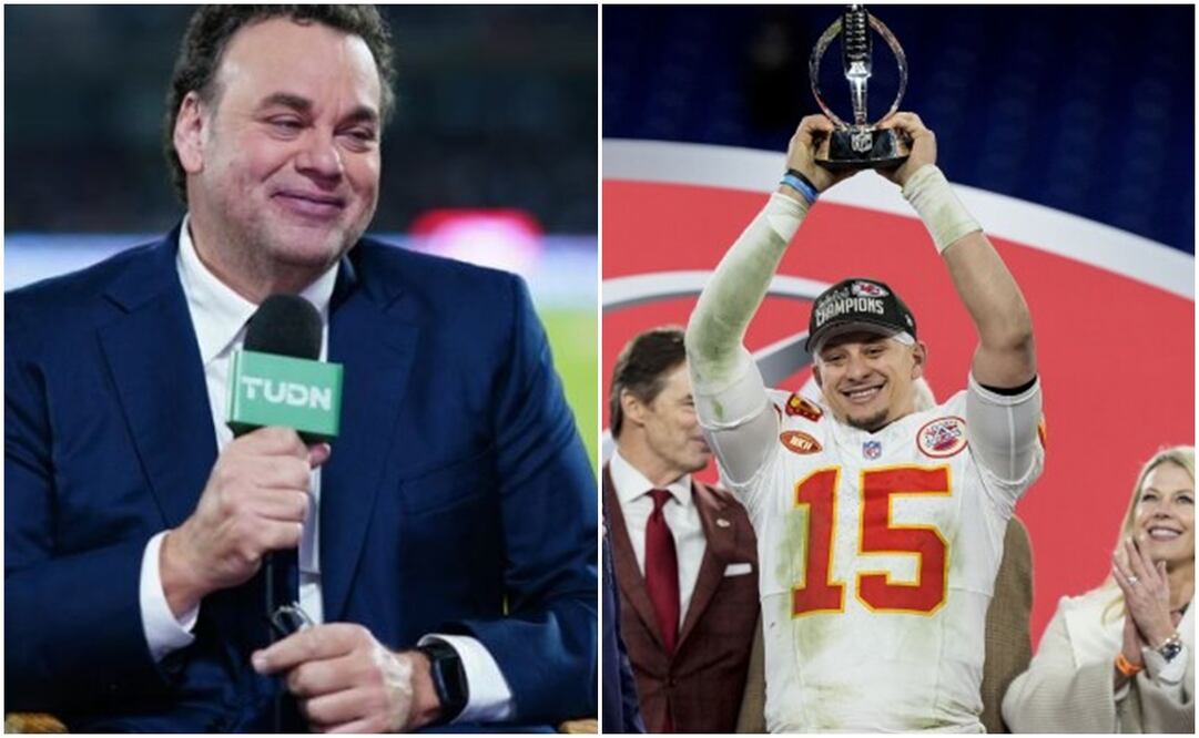 David Faitelson en TUDN y Patrick Mahomes con el MVP del Super Bowl / FOTOS: Imago7 y AP
