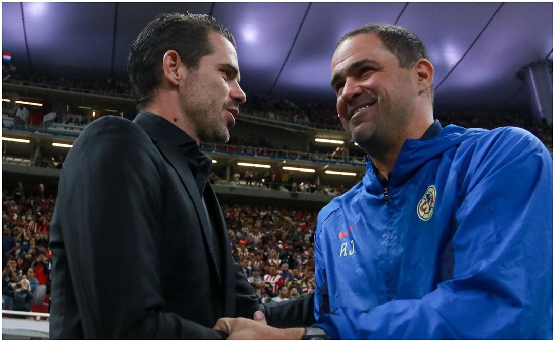 Fernando Gago y André Jardine previo al Chivas-América de Concachampions en el Akron / FOTO: Imago7