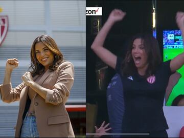Eva Longoria celebró en grande uno de los goles de Necaxa pese a la derrota