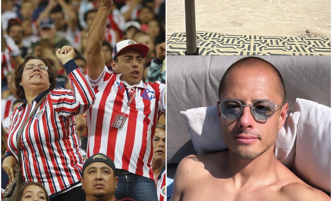 Aficionados de Chivas molestos y Chicharito en la playa / FOTO: Especial  eInstagram @ch14_
