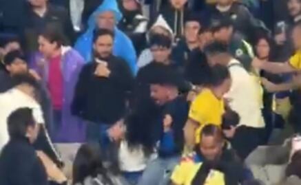Afición de Pumas y de América protagonizan pelea dentro del Estadio Universitario