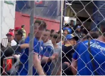 VIDEO: Captan momento en que policía golpea a un aficionado de Cruz Azul