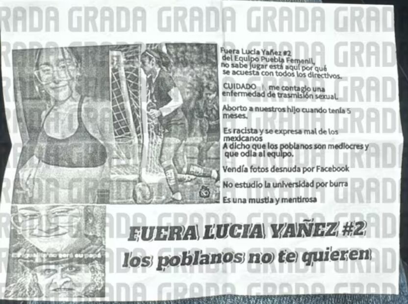 Estos son los volantes que circularon en el Estadio Cuauhtémoc. FOTO: Grada