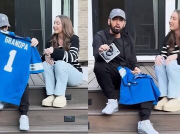 Eminem anunció que se convertirá en abuelo con una playera de los Leones de Detroit