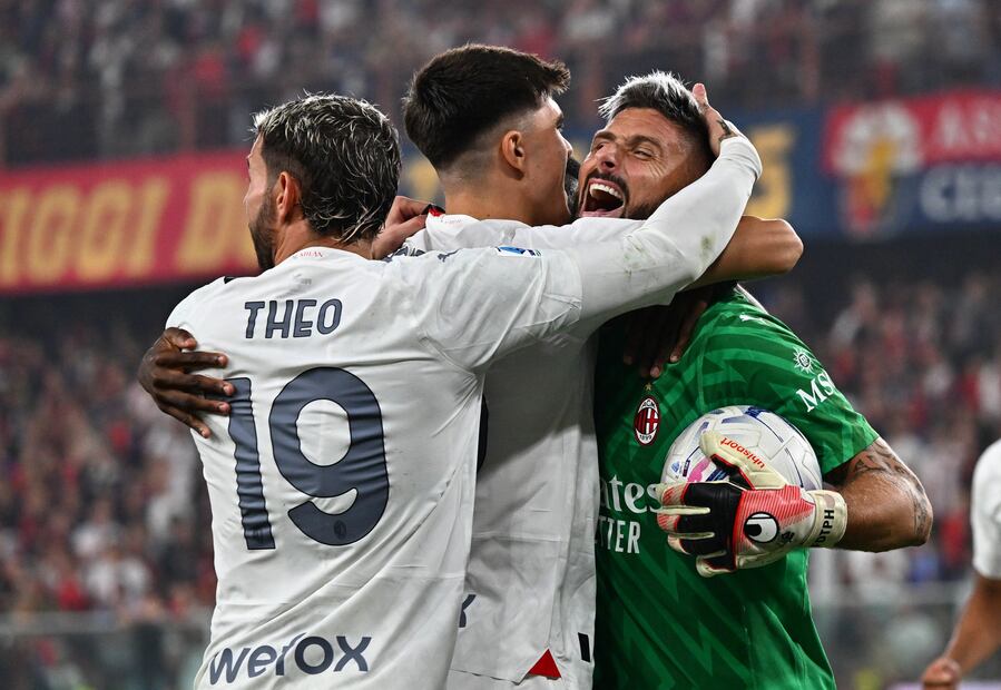 Olivier Giroud, tras salvar a Milán del empate - Foto: EFE