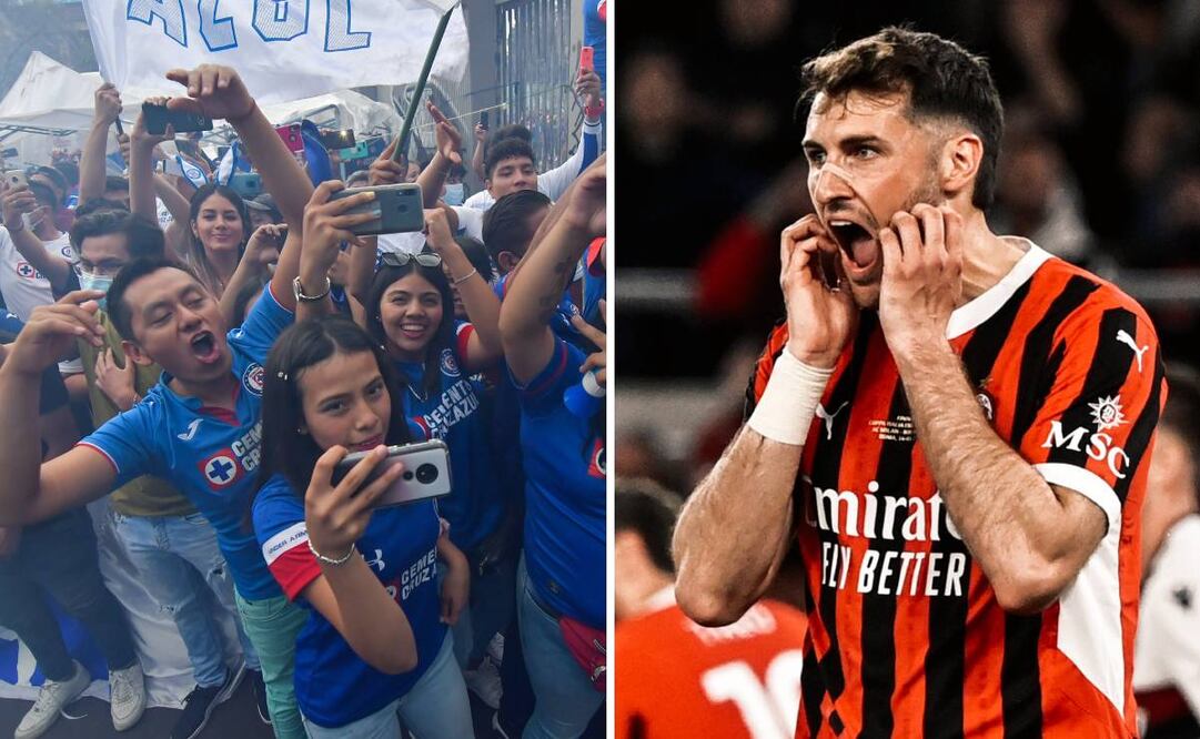Los aficionados de Cruz Azul festejaron el primer fracaso de Santiago Giménez con el Milan. Foto: Especial