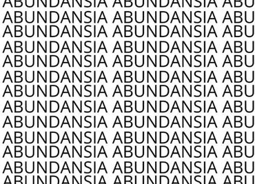 Sólo una mente entrenada puede encontrar la palabra ABUNDANCIA en solo 10 segundos