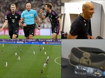 Mochila del Real Madrid 'delata' afinidad merengue del árbitro que anuló gol al Bayern Múnich
