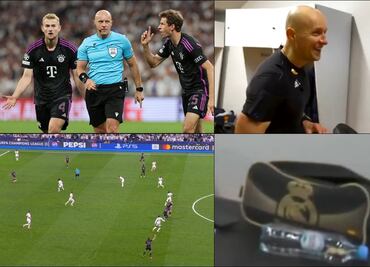 Mochila del Real Madrid 'delata' afinidad merengue del árbitro que anuló gol al Bayern Múnich
