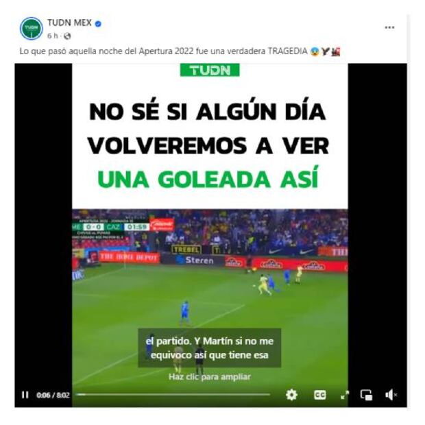 TUDN recordó goleada del América luego de que Cruz Azul lo eliminó en la Concacaf. Foto: Especial