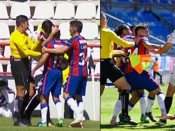 Jugador de Dorados pierde el control y da tremendo cabezazo a un futbolista del Atlante