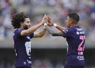 Pumas golea al Atlético de San Luis con doblete del Chino Huerta y gol de Memote Martínez