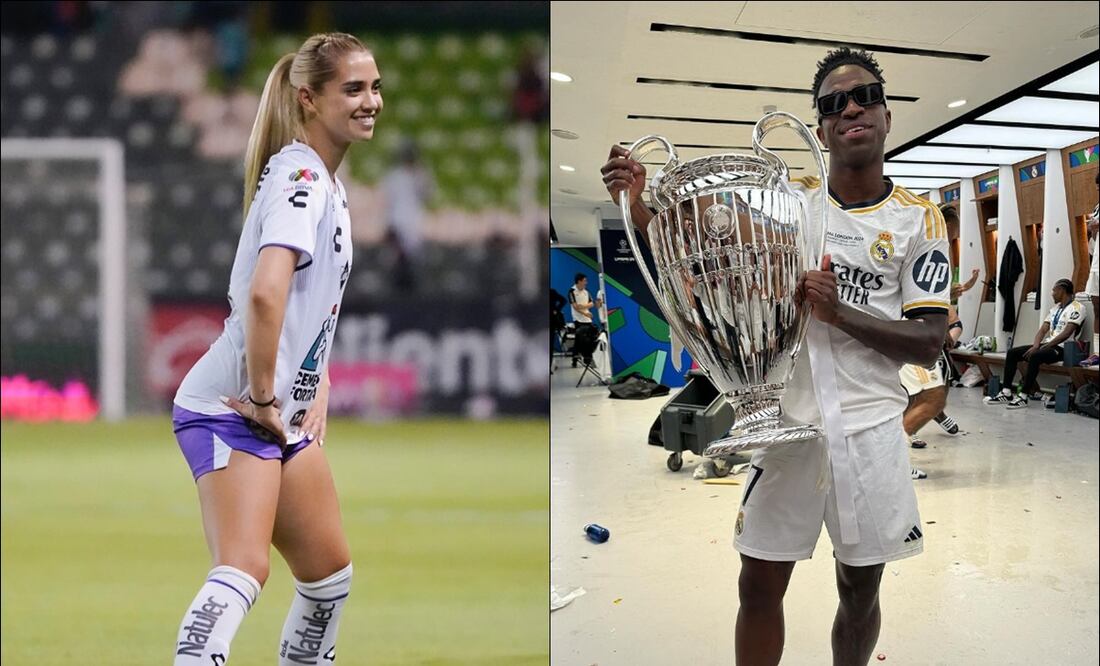 Nailea Vidrio y Vinícius Júnior. FOTOS: @naileavidrio / @vinijr