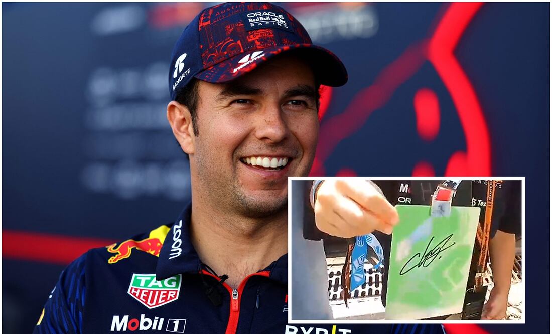 'Checo' Pérez en el GP de Austin y autógrafo por el cumpleaños de un niño fanático en el GP de México / FOTOS: Captura y Getty via AFP