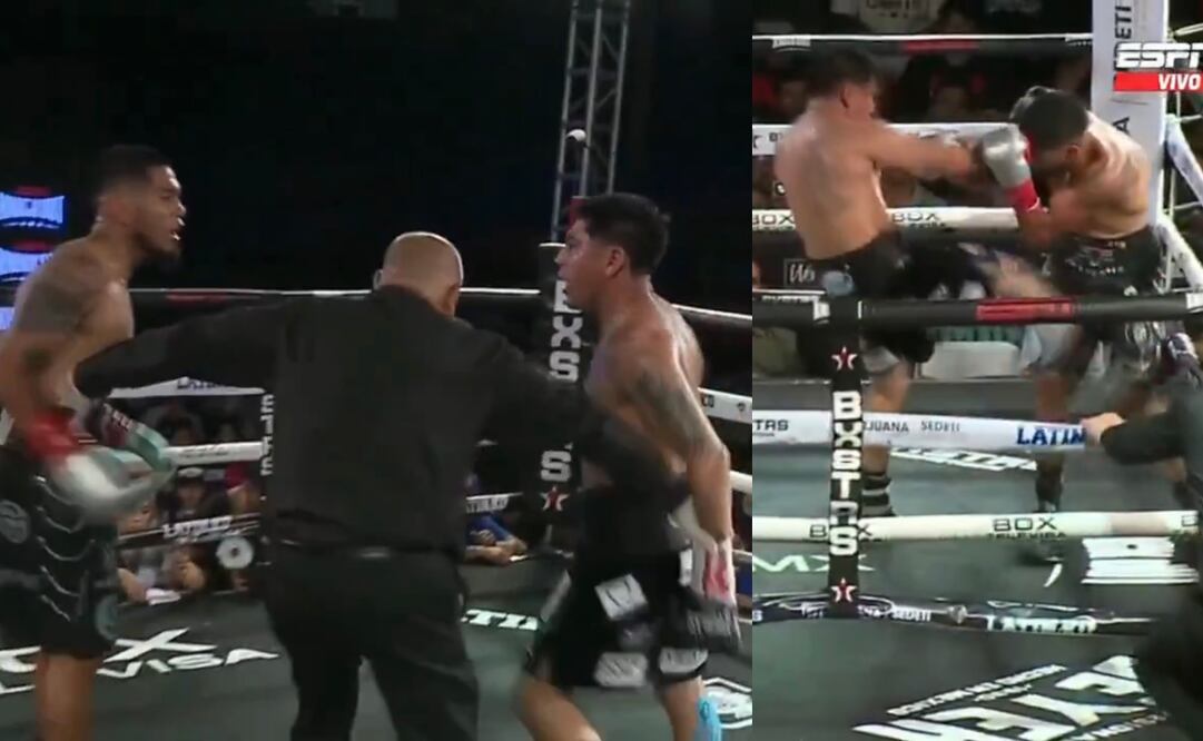 El mexicano Ángel Fierro fue descalificado por patear a su contrincante Abraham Cordero | FOTO: ESPN
