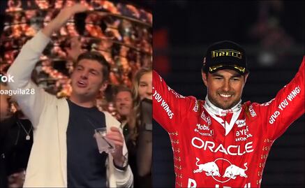 Max Verstappen fue captado coreando a Checo Pérez tras el Gran Premio de Las Vegas