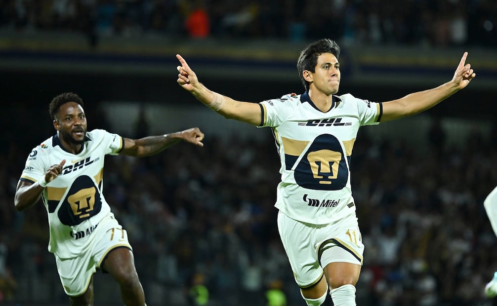 JJ Macías celebrando su anotación contra Tigres en la Jornada 9 del Apertura 2025 / Foto: Imago7
