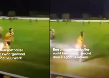 Futbolista casi pierde la mano por levantar un petardo que explotó segundos después