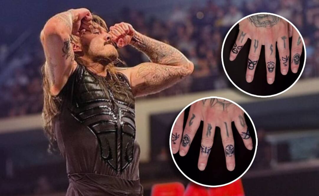 Domink Mysterio presumió los tatuajes que lleva en los dedos de ambas manos. FOTOS: @dominik_35