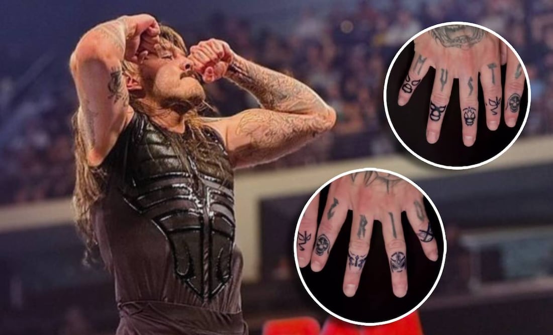 Domink Mysterio presumió los tatuajes que lleva en los dedos de ambas manos. FOTOS: @dominik_35