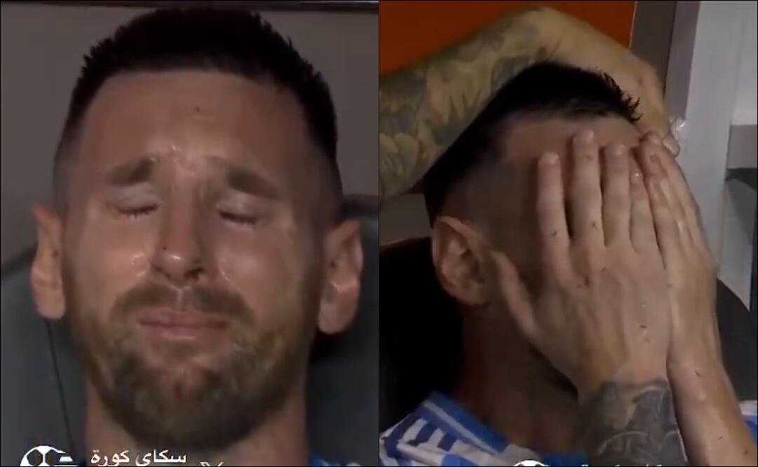 Lionel Messi estalló en llanto al salir del partido. FOTO: Capturas