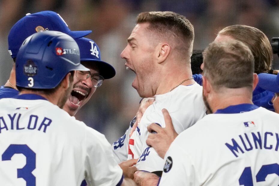 Dodgers de Los Ángeles en festejo durante el Juego 1 de la Serie Mundial - Foto: AP