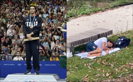 Medallista de oro de natación es captado durmiendo en un parque fuera de la Villa Olímpica