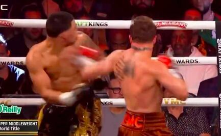 Canelo Álvarez mandó a la lona a Edgar Berlanga apenas en el tercer round