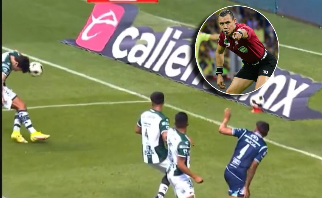 El Gato Ortiz, desde el VAR, marcó un penalti muy dudoso que le dio el triunfo a Puebla sobre Santos. Foto: Especial