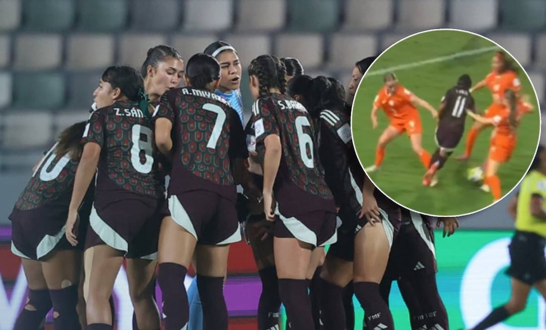Aficionados explotan contra el arbitraje de la Semifinal entre México y Países Bajos en el Mundial Sub 17. FOTO: Capturas