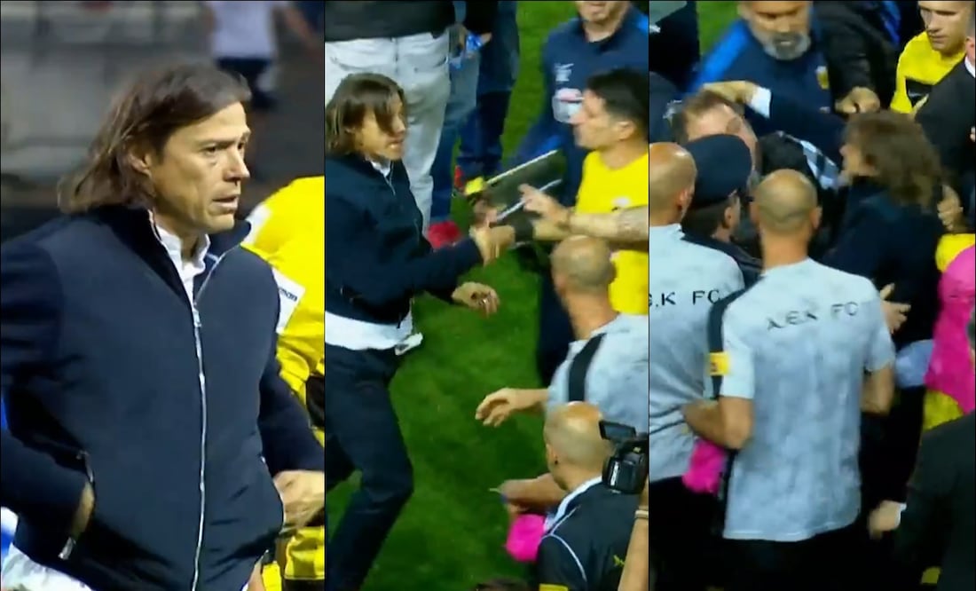 Matías Almeyda armó la bronca contra el cuerpo técnico y jugadores del equipo rival. FOTOS: Capturas