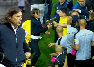 Matías Almeyda, DT del AEK, perdió la cabeza y armó bronca contra cuerpo técnico del PAOK