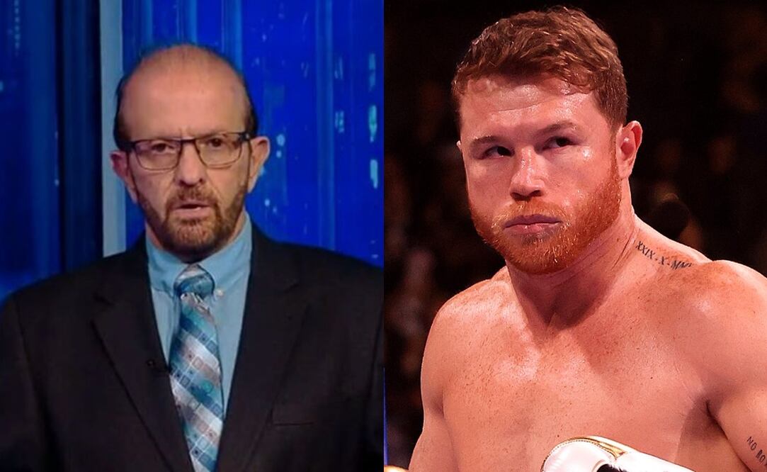 Fernando Schwartz en Fox Sports y Saúl 'Canelo' Álvarez en una pelea / FOTOS: Captura y AFP
