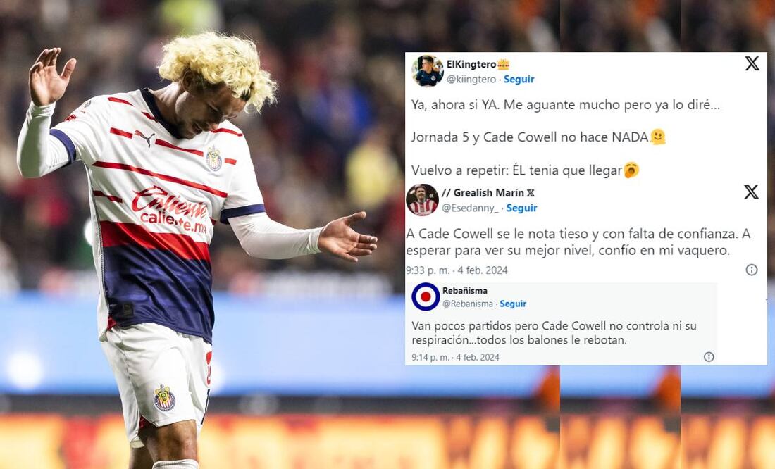 Cade Cowell no ha podido hacerse presente en el marcador con las Chivas. Foto: Especial