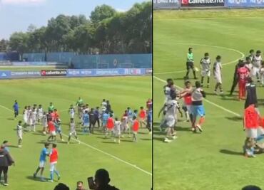 Cruz Azul y Querétaro Sub 19 protagonizan batalla campal en instalaciones de La Noria