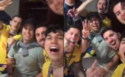 'Checo' Pérez celebró el título del América junto a los jugadores azulcrema en los vestidores