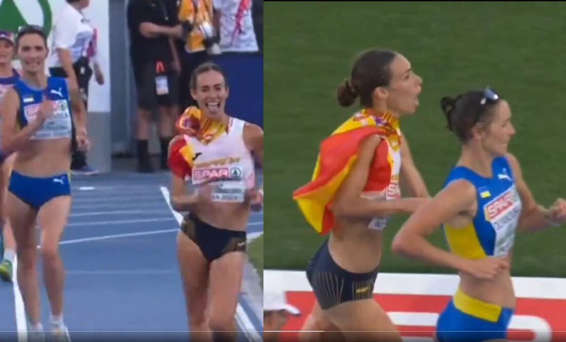 Laura García-Caro festejó antes de tiempo y la la ucraniana Lyudmila Olyanovska le arrebató el tercer lugar. Foto: Especial