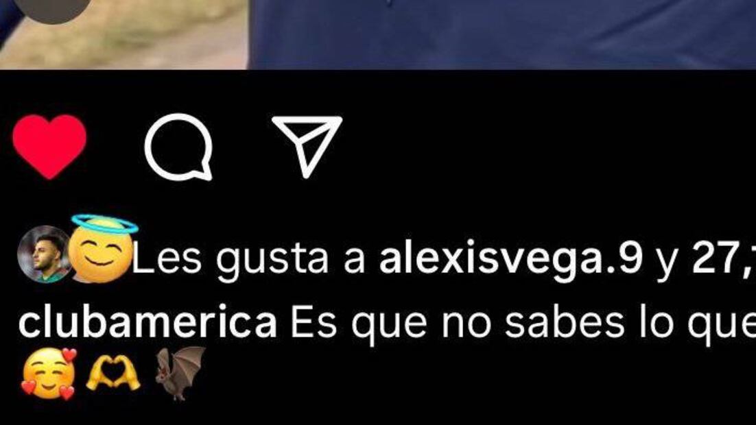 Alexis Vega le dio 'like' a una publicación del América en redes sociales. Foto: Especial