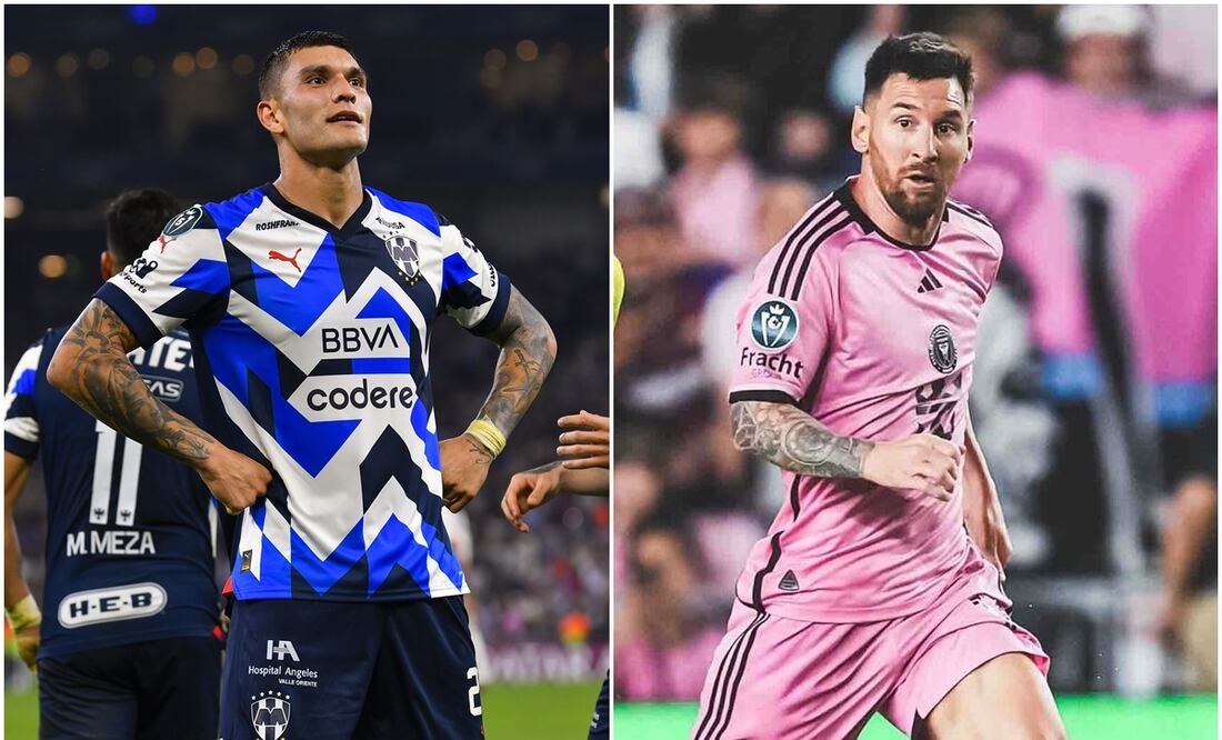 Brandon Vázquez de Rayados y Lionel Messi del Inter de Miami - Foto: Imago7 / Inter de Miami (X)