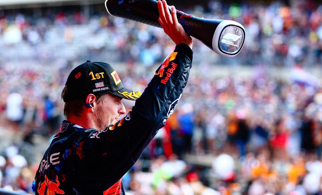 Max Verstappen en el podio del Gran Premio de Estados Unidos - Foto: @Max33Verstappen en X, antes Twitter