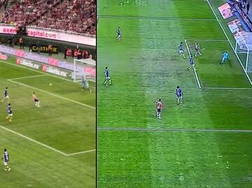 Chicharito Hernández anotó dos goles en su regreso con Chivas; ambos se los anularon