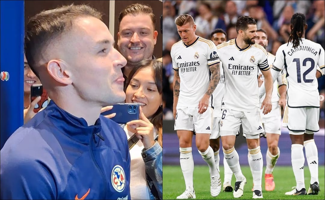 Álvaro Fidalgo no pudo contener la risa cuando le preguntaron si llegaría al Real Madrid. FOTOS: Especial / @realmadrid