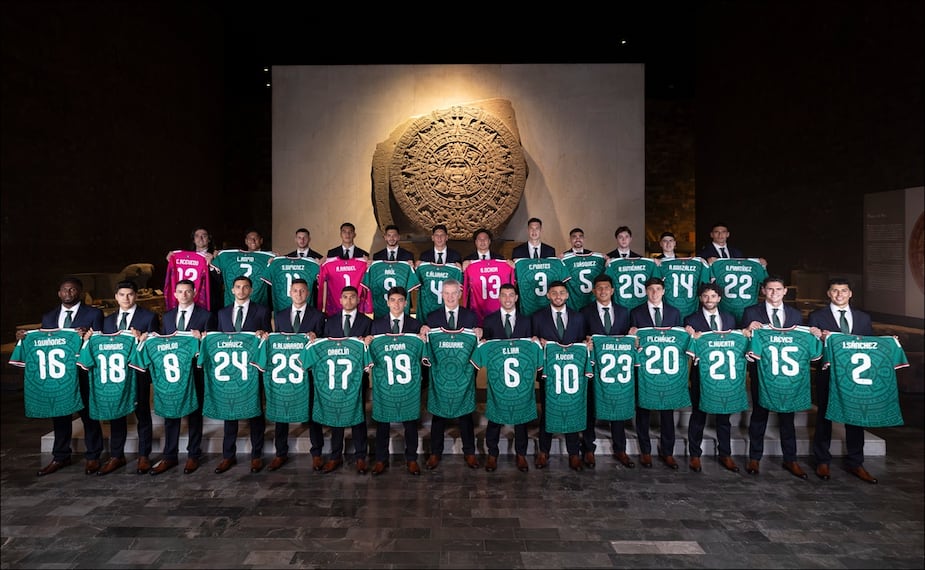 Selección Mexicana presentó su fotografía oficial del Mundial 2026 en el Museo de Antropología / FOTO: @miseleccionmx