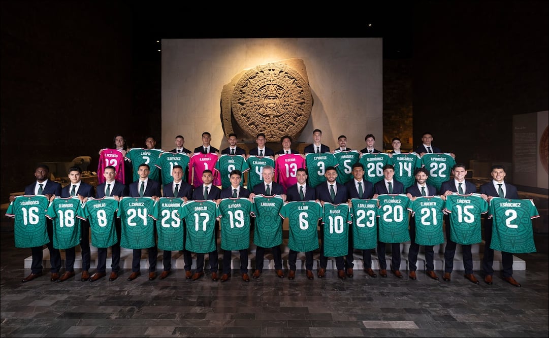 Selección Mexicana presentó su fotografía oficial del Mundial 2026 en el Museo de Antropología / FOTO: @miseleccionmx
