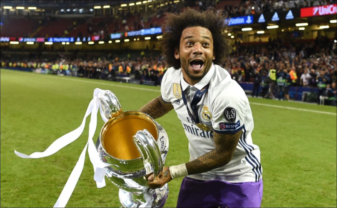 Marcelo celebra la obtención de un título de Champions League con el Real Madrid. FOTO: @ChampionsLeague