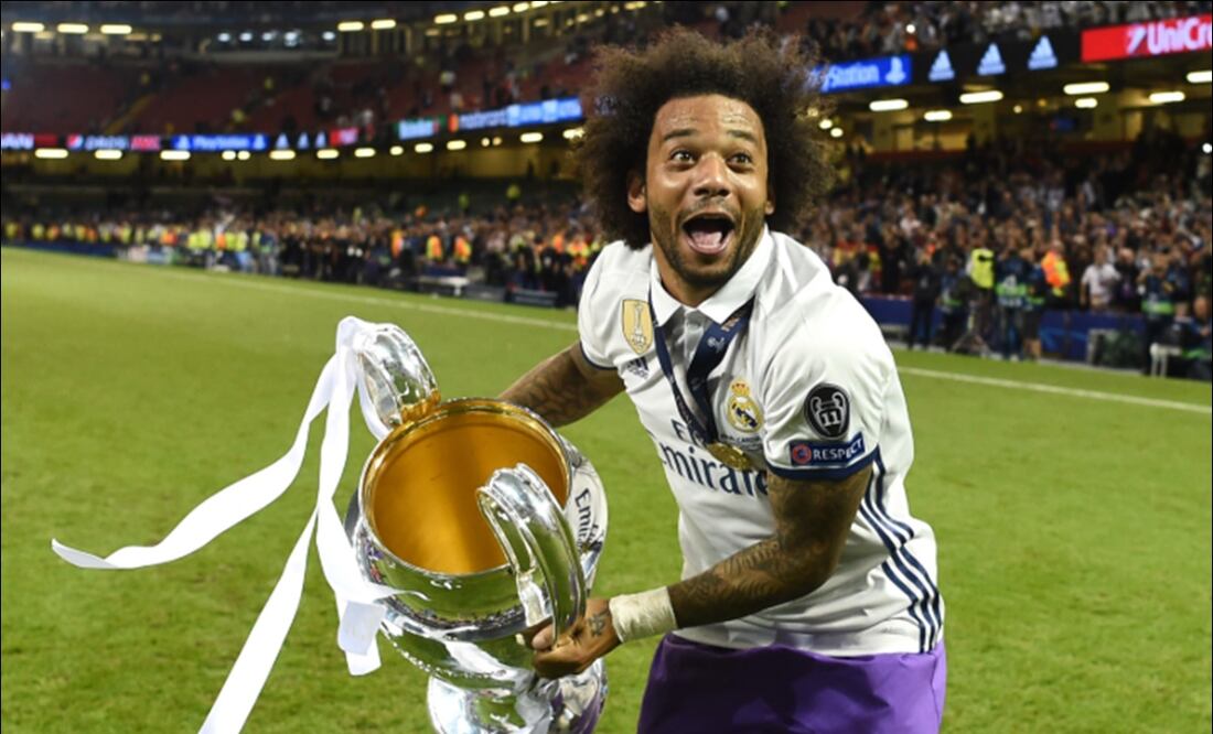Marcelo celebra la obtención de un título de Champions League con el Real Madrid. FOTO: @ChampionsLeague