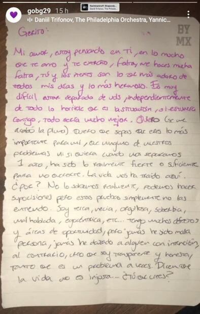 Grafóloga analiza carta que YosStop envió a su novio desde la cárcel